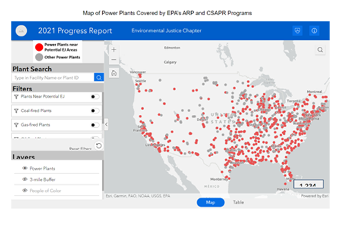 Map of Power Plants Covered by Programs