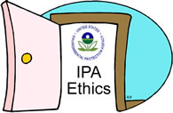 Open door with EPA logo and text "IPA Ethics"