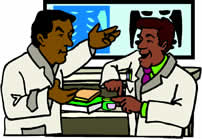 Two scientists in a lab