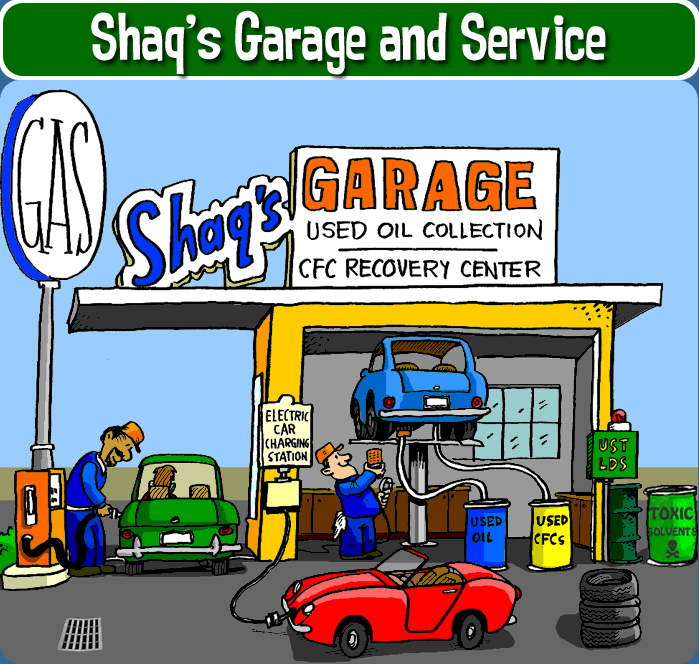 Gas station called 'Shaq's Garage and Service'