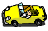 Yellow convertable car