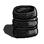 Stack of used tires