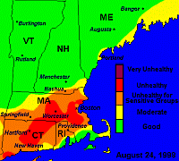 New England ozone map