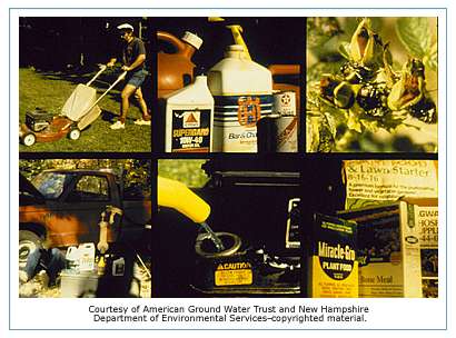 Photo of household activities.  Courtesy of American Ground Water Trust and New Hampshire Department of Environmental Services–copyrighted material.