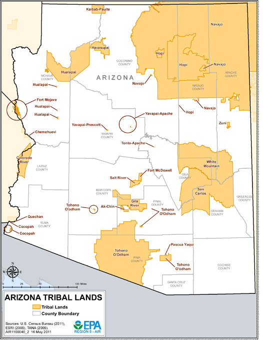 Map of Arizona Tribal Lands