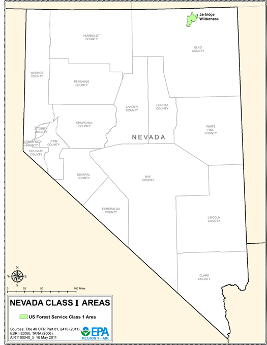 Nevada Federal Class 1 Areas