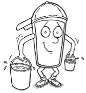 Illustration of Thirstin holding 2 buckets of water.