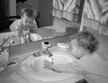 photo of child at sink