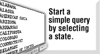 Start a simple query by selecting a state