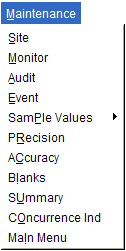 Maintain Menu