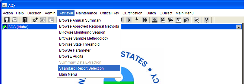 Select retrievals - standard reports